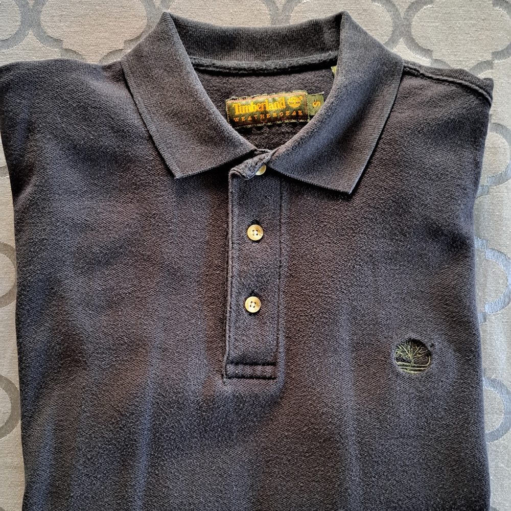Timberland Men's Vintage 1998 Faded Black Polo Shirt